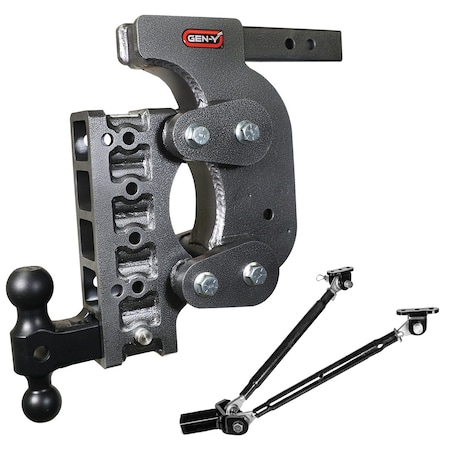Gen-Y Hitch The BOSS TORSION-FLEX 2 in. Shank 15 in. Drop 1.7K TW 16K Hitch Dual-Ball & Stabilizer GH-1415
